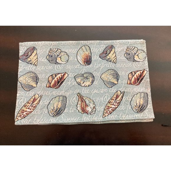 Park B. Smith Seashell Tapestry Fabric Placemats - Lot of 4 - Picture 4 of 4